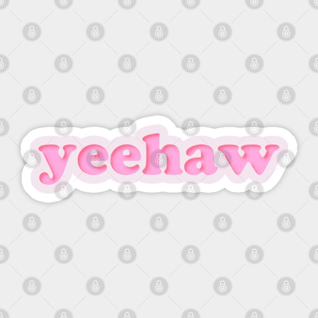 yeehaw (pink) Sticker by kassiopeiia